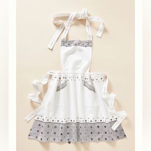 Anthropologie Bistro Tile printed cotton apron NWT